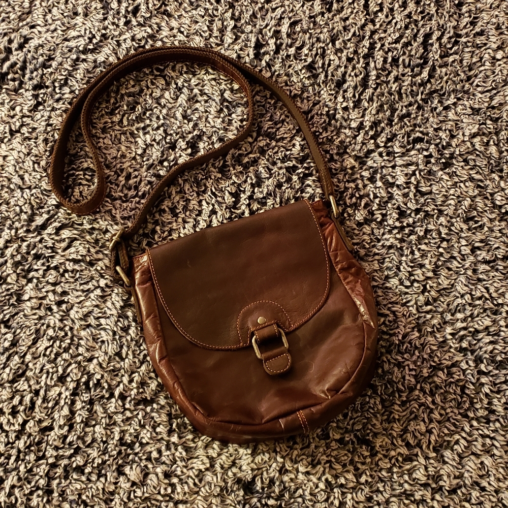 Jack Georges small distressed leather crossbody